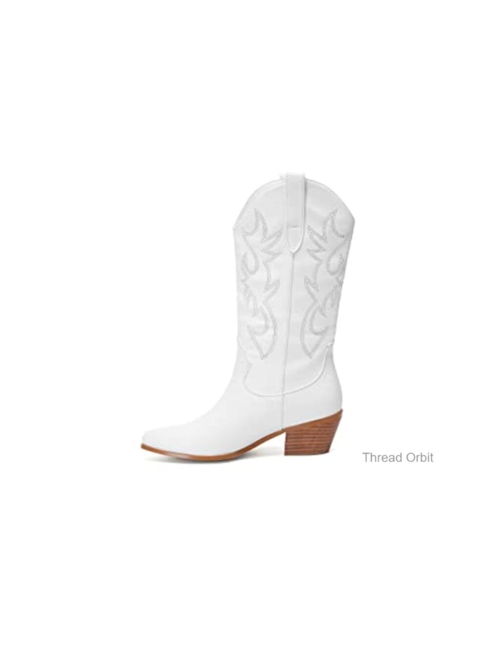 Embroidered Mid-Calf Cowboy Boots with Pointed Toe